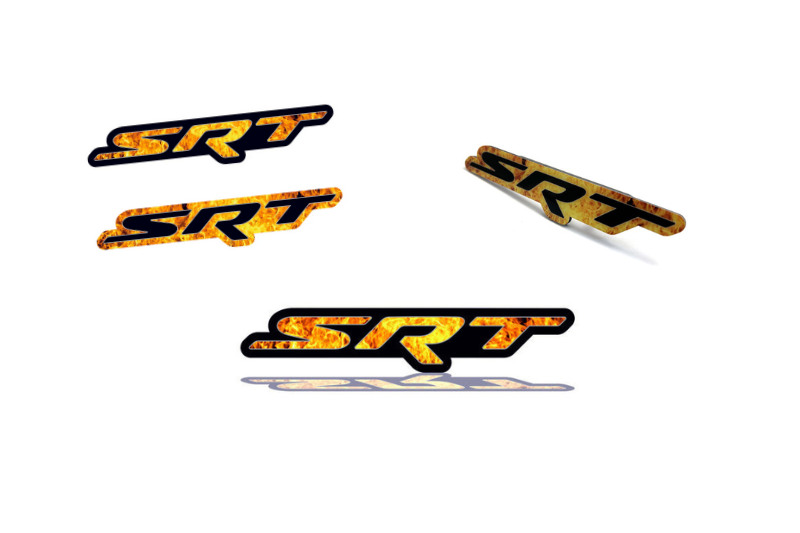 Chrysler Emblem & Badges set with SRT Fire logo Chrysler emblems decoinfabric