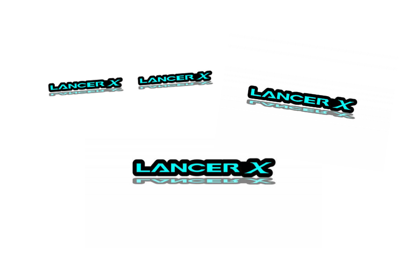 Mitsubishi Emblem & Badges set with Lancer X logo Mitsubishi emblems decoinfabric