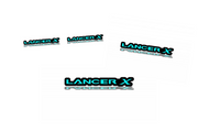 Mitsubishi Emblem & Badges set with Lancer X logo Mitsubishi emblems decoinfabric