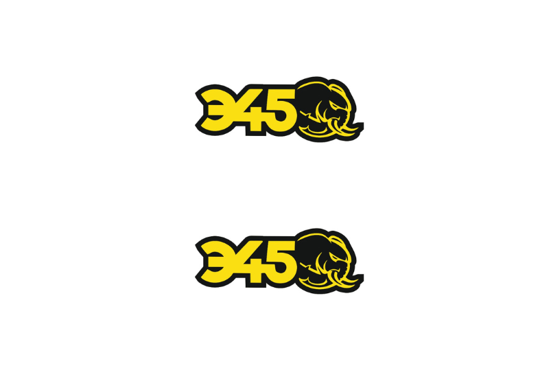 Dodge Emblem & Badge Set - Grille and Tailgate 345 Mopar Hellephant logo Dodge emblems decoinfabric YELLOW