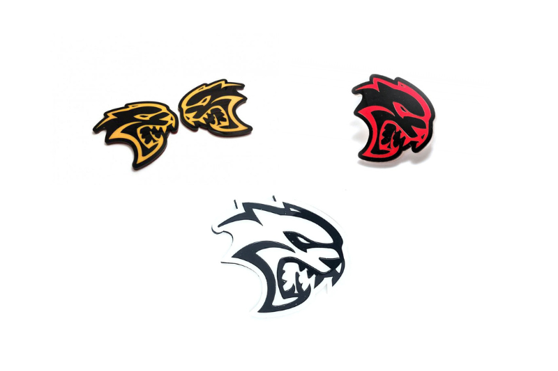 Jeep Emblem & Badges set with Hellcat logo Jeep emblems decoinfabric