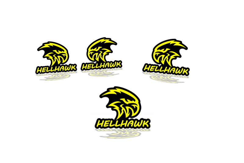 Jeep Emblem & Badges set with Hellhawk logo (Type 3) Jeep emblems decoinfabric