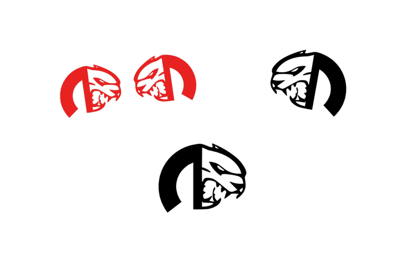 Jeep Emblem & Badges set with Mopar Hellcat logo Jeep emblems decoinfabric