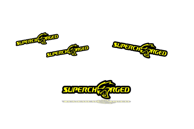 Chrysler Emblem & Badges set with Supercharged + Hellcat logo Chrysler emblems decoinfabric