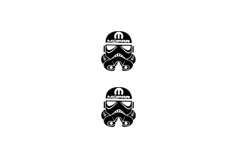 Dodge Emblem & Badge Set - Grille and Tailgate Storm Trooper Mopar logo Dodge emblems decoinfabric BLACK