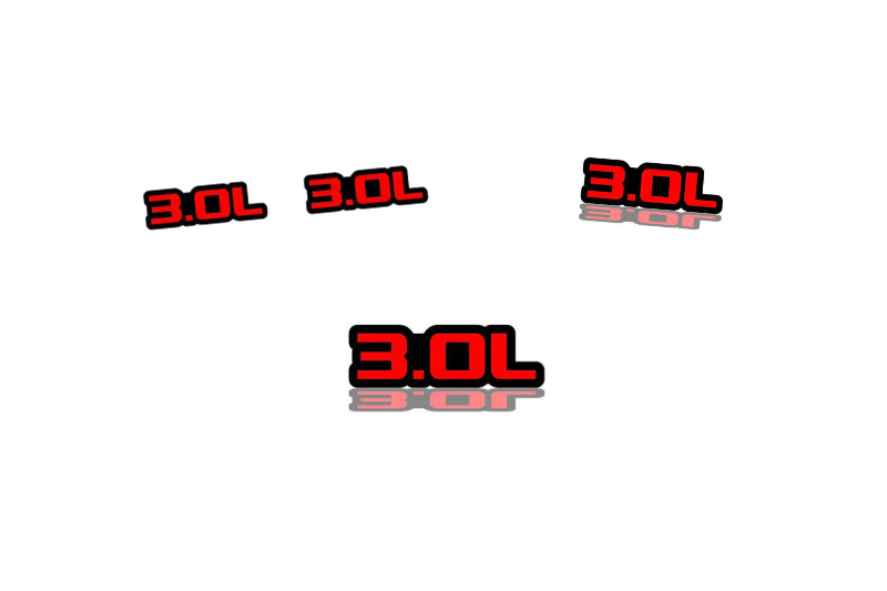 Dodge Emblem & Badges set with 3.0L logo Dodge emblems decoinfabric