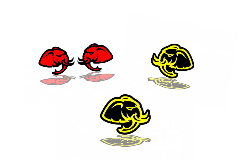 Dodge Emblem & Badges set with Hellephant logo Dodge emblems decoinfabric