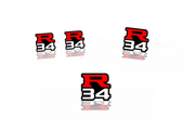 Nissan Skyline Emblem & Badges set with R34 logo Nissan emblems decoinfabric