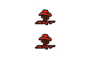 Dodge Emblem & Badge Set - Grille and Tailgate Cowboy SRT logo Dodge emblems decoinfabric RED