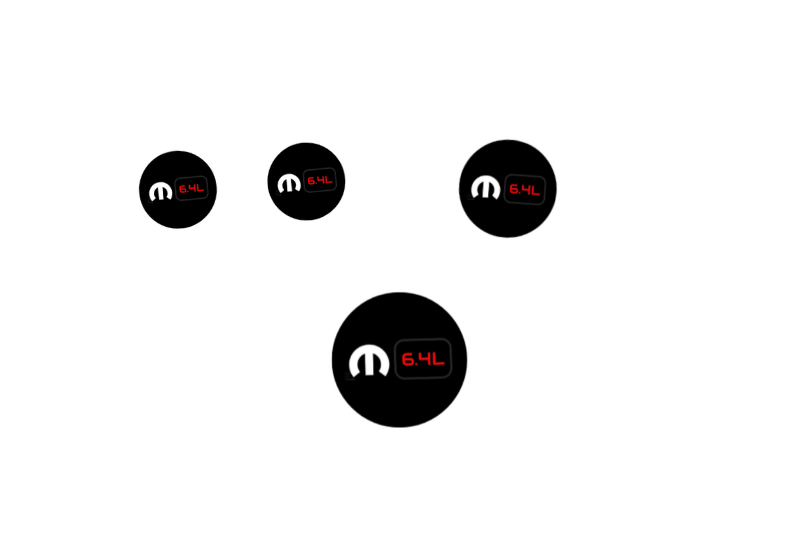 Dodge Emblem & Badges set with Mopar 6.4L logo (Type 2) Dodge emblems decoinfabric