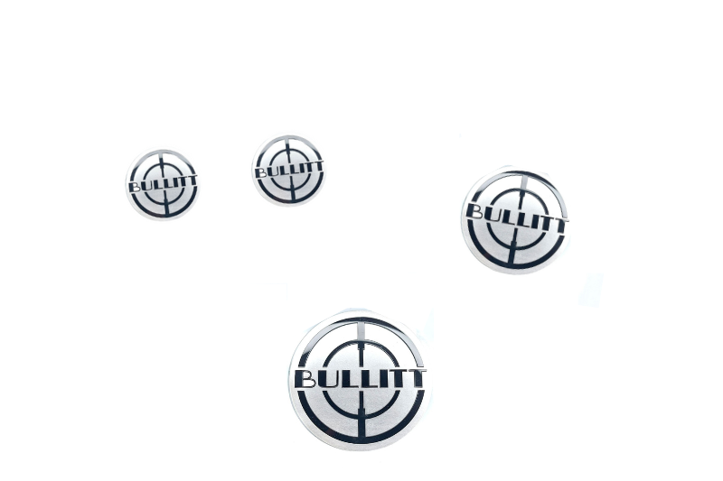 Ford Mustang Stainless Steel Emblem & Badges set with Bullitt logo (Type 2) Ford emblems decoinfabric