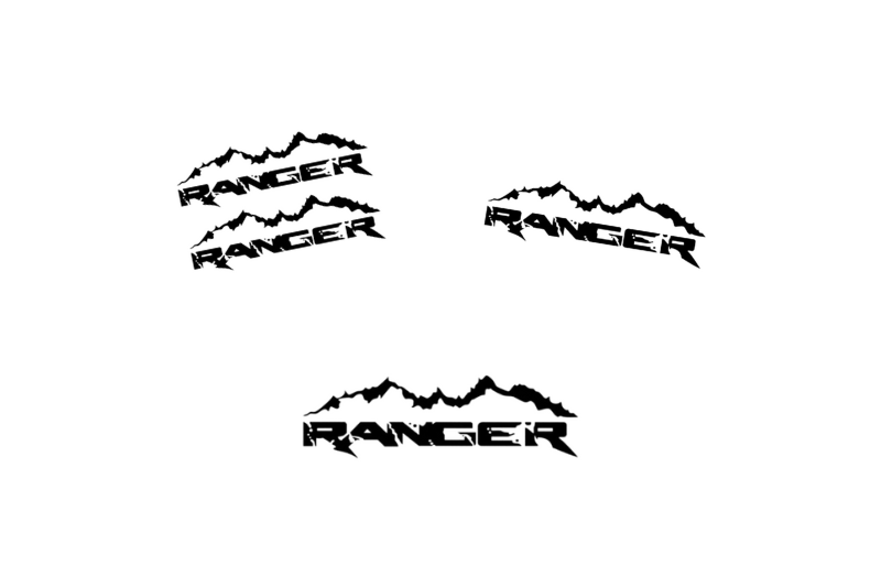 Ford Ranger Emblem & Badges set with Ranger logo (Type 5) Ford emblems decoinfabric