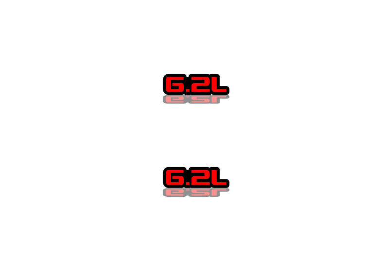 Dodge Emblem & Badge Set - Grille and Tailgate 6.2L logo (Type 2) Dodge emblems decoinfabric RED