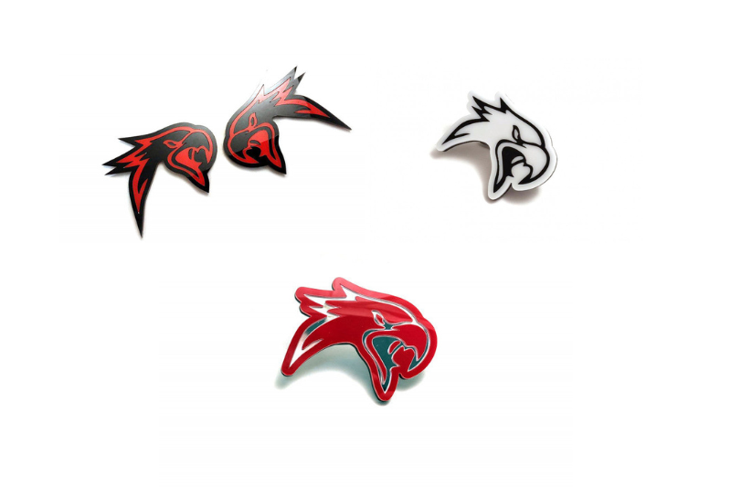 Jeep Emblem & Badges set with TrackHawk logo (head) Jeep emblems decoinfabric