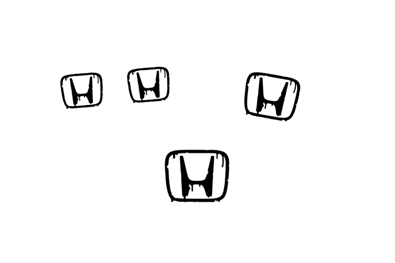 Honda Emblem & Badges set with Honda Blood logo Honda emblems decoinfabric