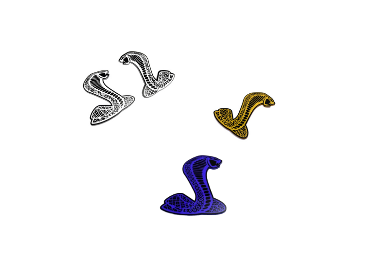Ford Emblem & Badges set with Mustang Snake logo Ford emblems decoinfabric