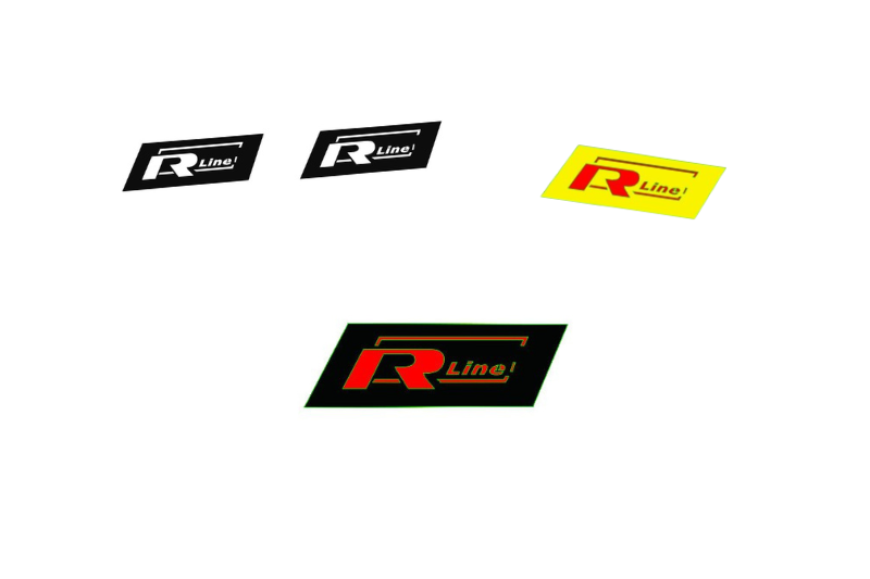 Volkswagen Emblem & Badges set with R-Line logo (Type 4) Volkswagen emblems decoinfabric