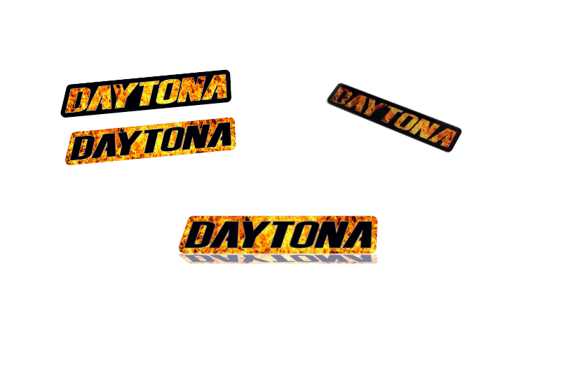 Dodge Emblem & Badges set with Daytona Fire logo Dodge emblems decoinfabric
