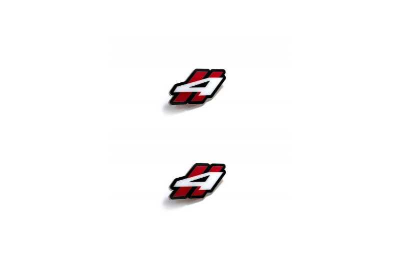 Dodge Emblem & Badge Set - Grille and Tailgate 4WD logo Dodge emblems decoinfabric WHITE