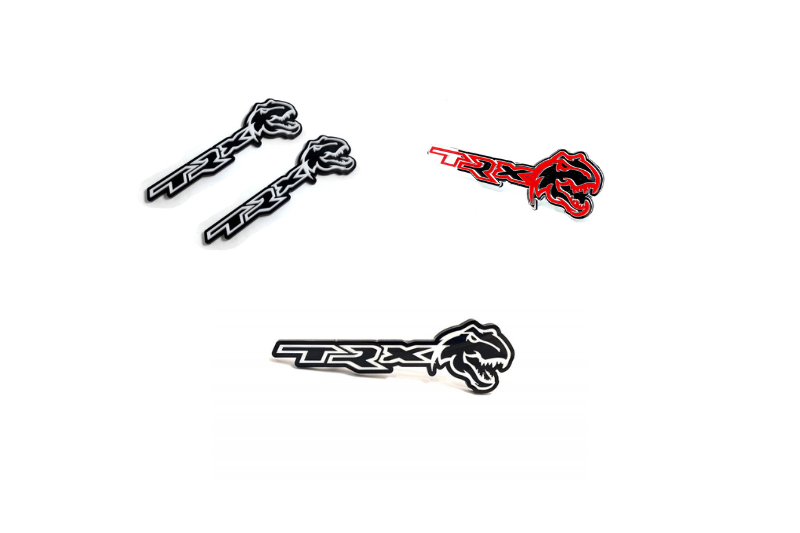 Dodge Emblem & Badges set with TRX + Tirex logo (Type 2) Dodge emblems decoinfabric