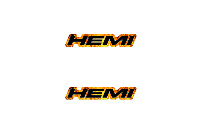 Dodge Emblem & Badge Set - Grille and Tailgate Hemi Fire logo