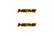 Dodge Emblem & Badge Set - Grille and Tailgate Hemi Fire logo Dodge emblems decoinfabric FIRE FRAME+BLACK LOGO