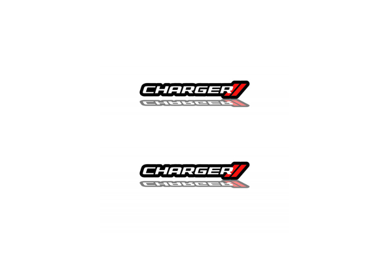 Dodge Emblem & Badge Set - Grille and Tailgate Dodge Charger logo (Type 2) Dodge emblems decoinfabric WHITE