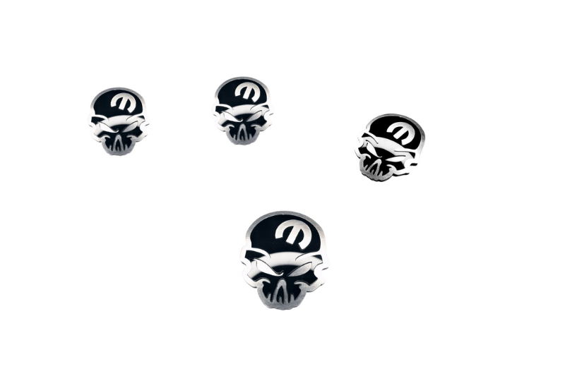 Dodge Stainless Steel Emblem & Badges set with Mopar Skull logo (Type 2) Dodge emblems decoinfabric