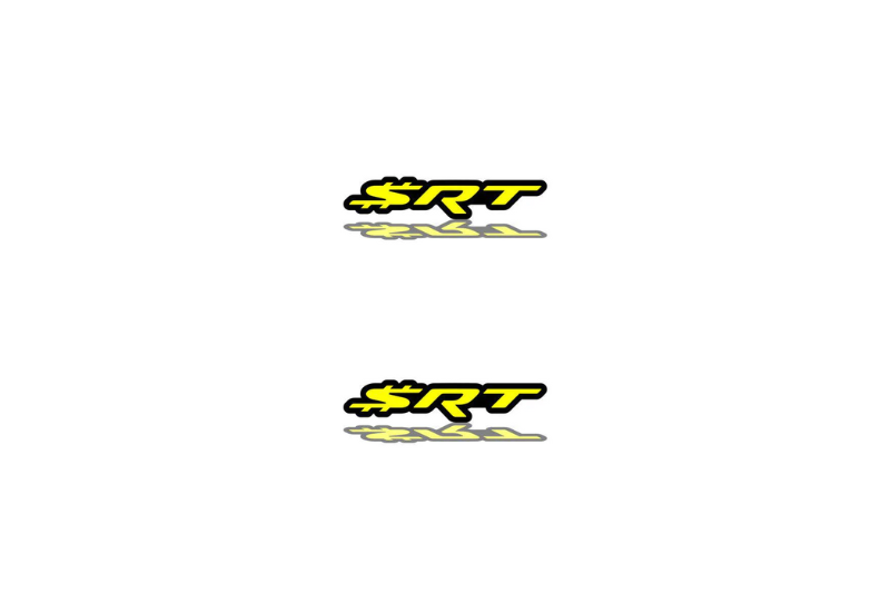 Dodge Emblem & Badge Set - Grille and Tailgate SRT Dollar logo Dodge emblems decoinfabric YELLOW