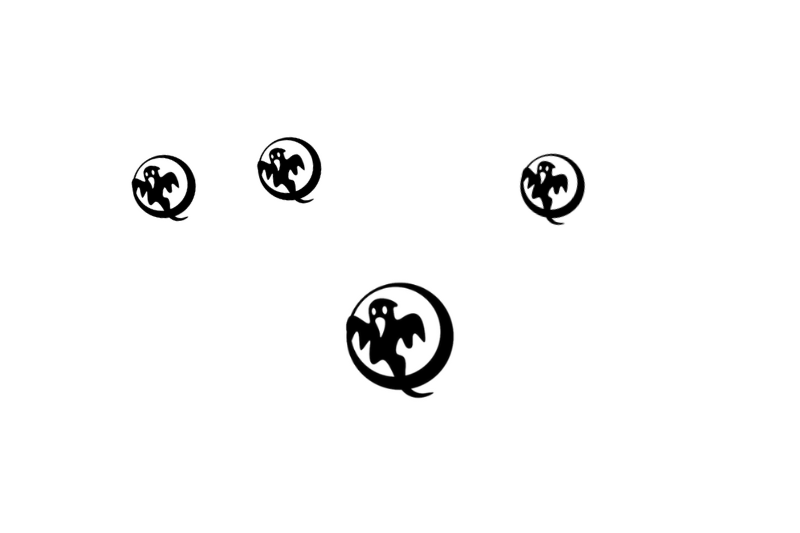 Dodge Emblem & Badges set with Ghost logo (Type 3) Dodge emblems decoinfabric