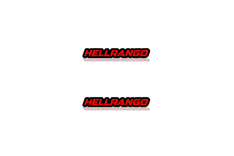 Dodge Emblem & Badge Set - Grille and Tailgate Hellrango logo Dodge emblems decoinfabric RED