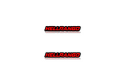 Dodge Emblem & Badge Set - Grille and Tailgate Hellrango logo Dodge emblems decoinfabric RED