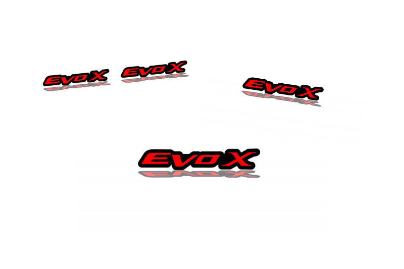 Mitsubishi Emblem & Badges set with EvoX logo Mitsubishi emblems decoinfabric