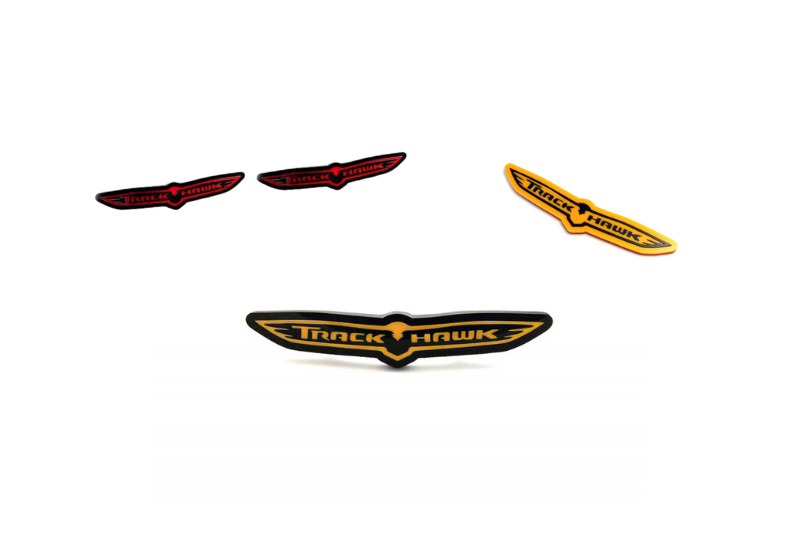 Jeep Emblem & Badges set with TrackHawk logo (Type 2) Jeep emblems decoinfabric