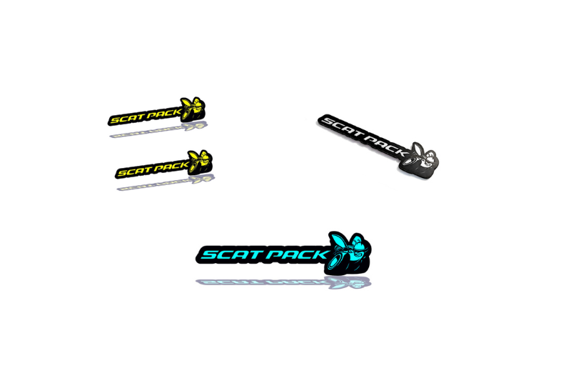Dodge Emblem & Badges set with Scat Pack logo (Type 4) Dodge emblems decoinfabric