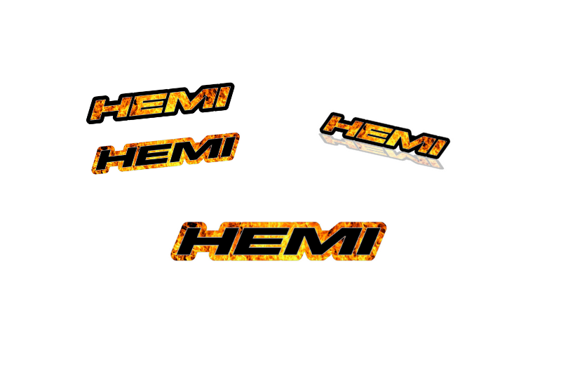 Chrysler Emblem & Badges set with Hemi Fire logo Chrysler emblems decoinfabric