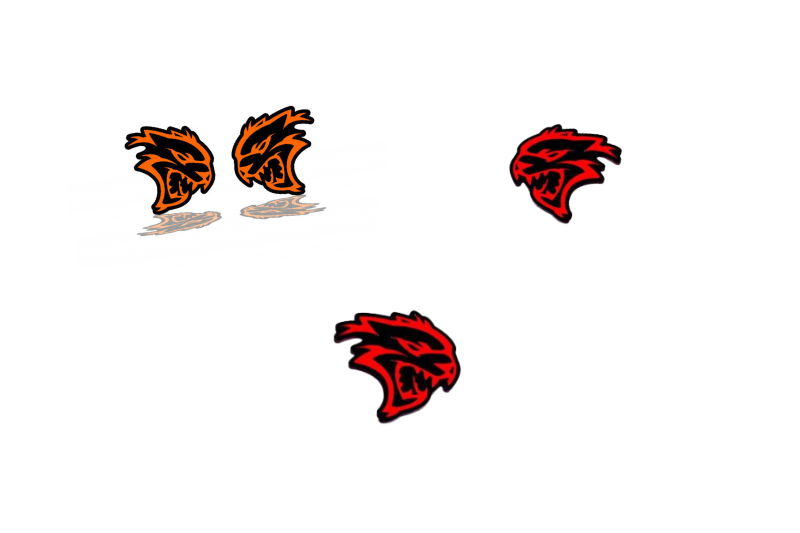 Dodge Emblem & Badges set with Hellcat logo (Type 4) Dodge emblems decoinfabric