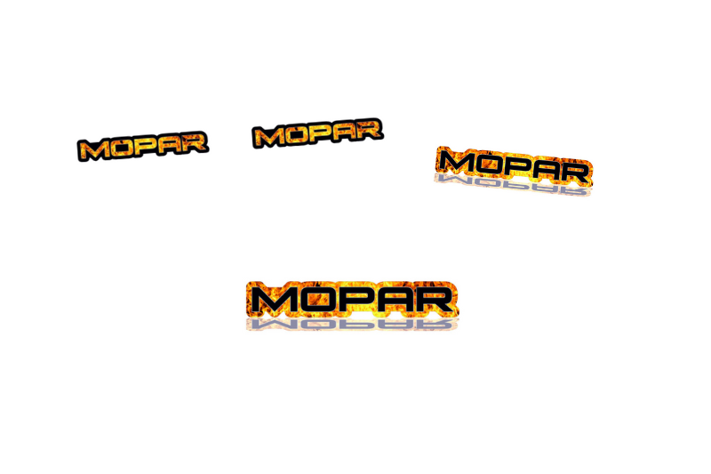 Jeep Emblem & Badges set with Mopar Fire logo