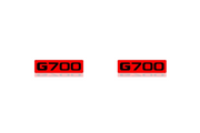Mercedes G-Class emblem for fenders with G700 logo (type 2) fender decoinfabric RED BLACK