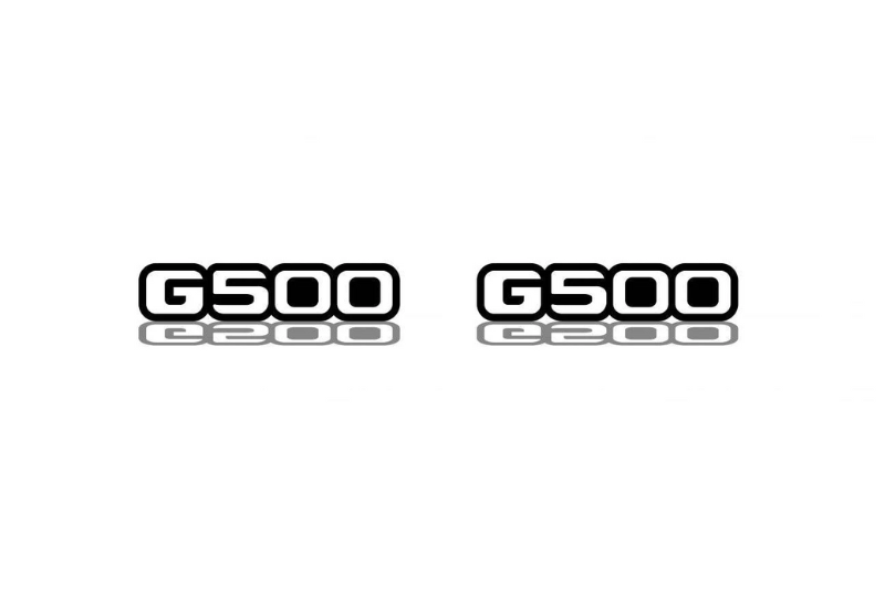 Mercedes G-Class Emblem & Badges set with G500 logo Mercedes emblems decoinfabric BLACK WHITE