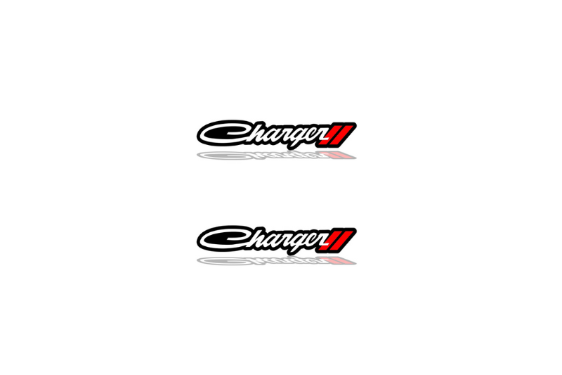 Dodge Charger Emblem & Badge Set - Grille and Tailgate Charger logo Dodge emblems decoinfabric WHITE
