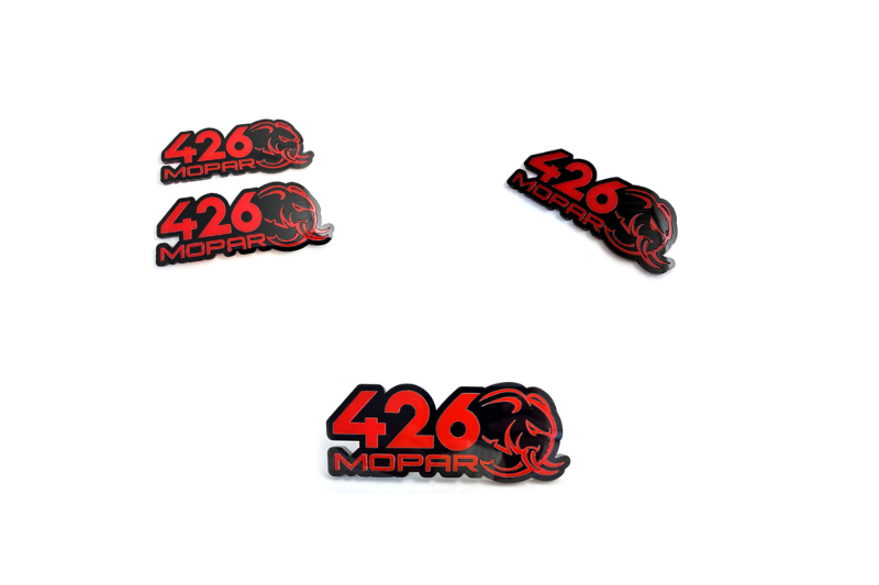 Chrysler Emblem & Badges set with 426 Mopar Hellephant logo Chrysler emblems decoinfabric