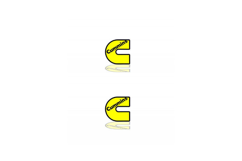 Dodge Emblem & Badge Set - Grille and Tailgate Cummins logo (Type 2) Dodge emblems decoinfabric YELLOW