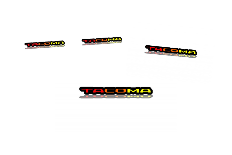 Toyota Emblem & Badges set with Tacoma III logo (Tricolor) Toyota emblems decoinfabric