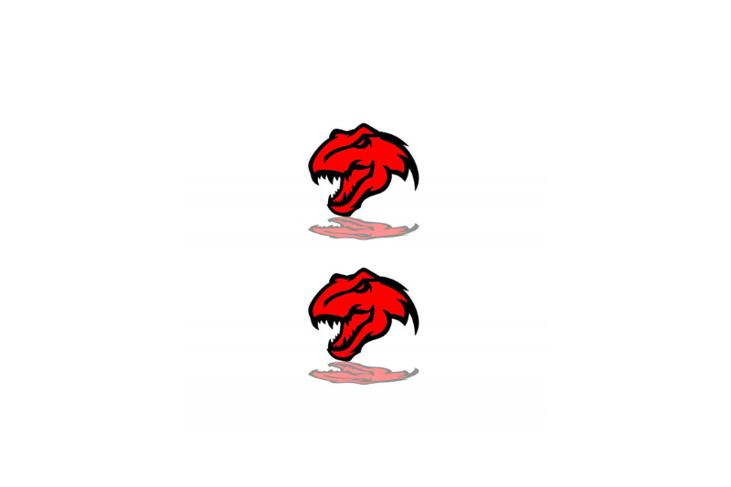Dodge Emblem & Badge Set - Grille and Tailgate Tirex logo Dodge emblems decoinfabric RED