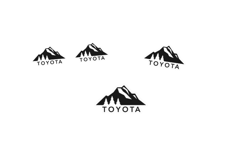 Toyota Emblem & Badges set with Toyota Mountains logo