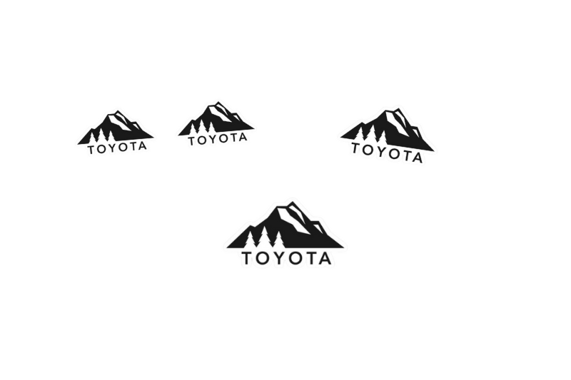 Toyota Emblem & Badges set with Toyota Mountains logo Toyota emblems decoinfabric