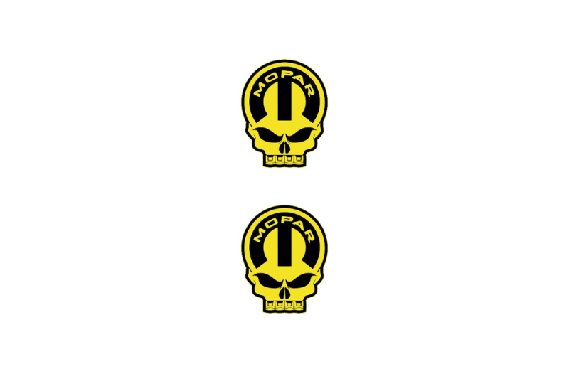 Dodge Emblem & Badge Set - Grille and Tailgate Mopar Skull logo (Type 13) Dodge emblems decoinfabric YELLOW