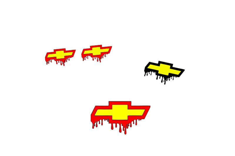 Chevrolet Emblem & Badges set with Chevrolet Blood logo Chevrolet emblems decoinfabric