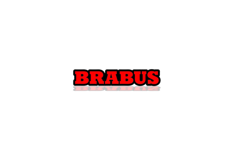 Mercedes G-Class tailgate trunk rear emblem with Brabus logo (type 2) Mercedes emblems decoinfabric BLACK RED
